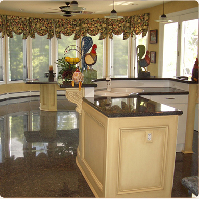 A Wood Color Counter With Granite Counter