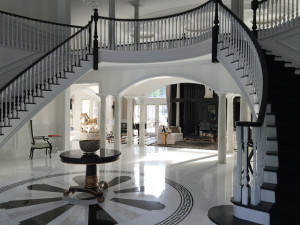 A White and Black Color Railing of a House