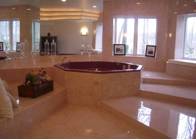 A Marble Flooring for a Spa Area in Cream